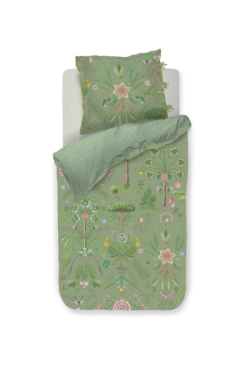 PiP StudioDuvet Cover Set Bamboleo Green 135 x 200 cm