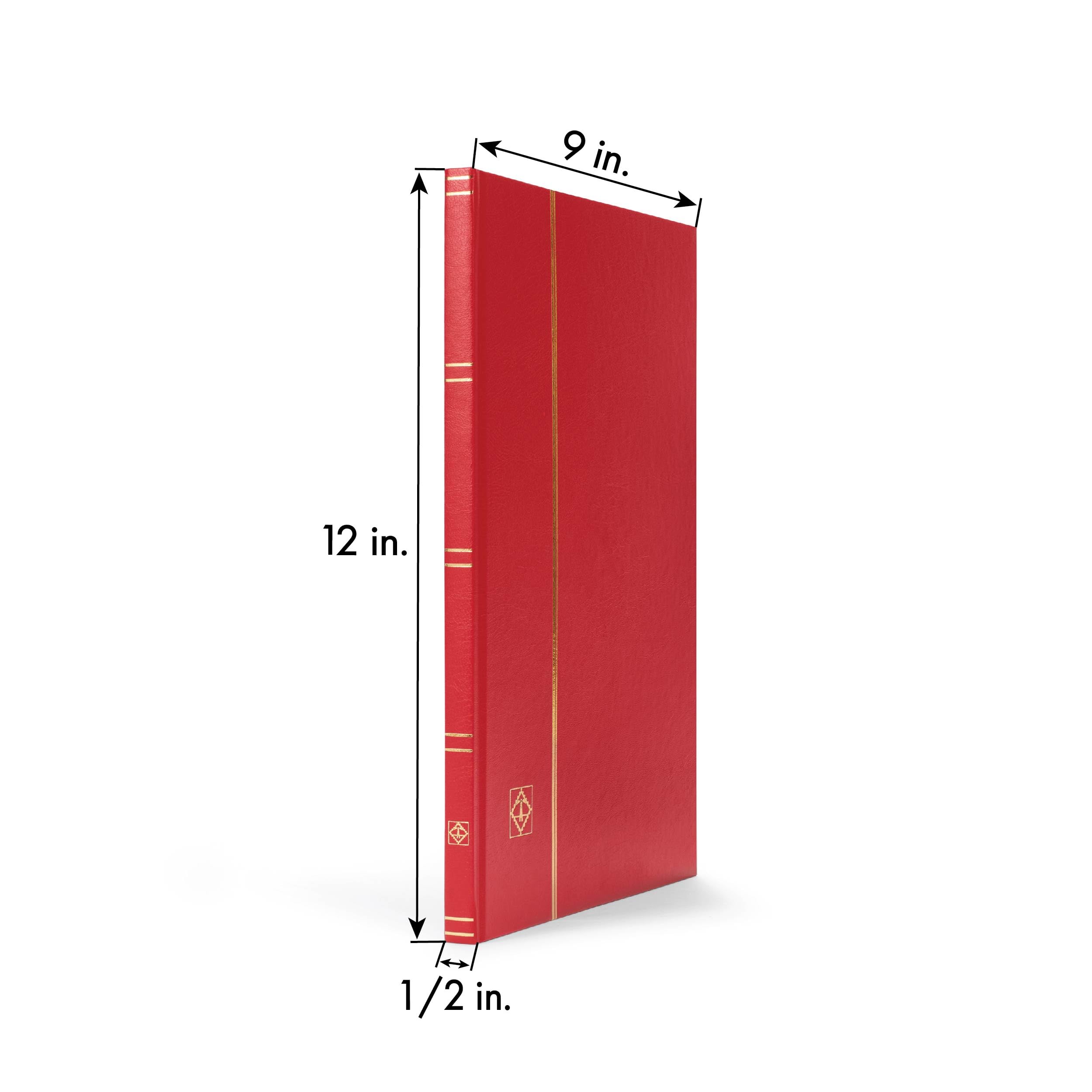 Lighthouse Stockbook DIN A4, 16 black pages, non-padded cover, red, Medium - Image 4