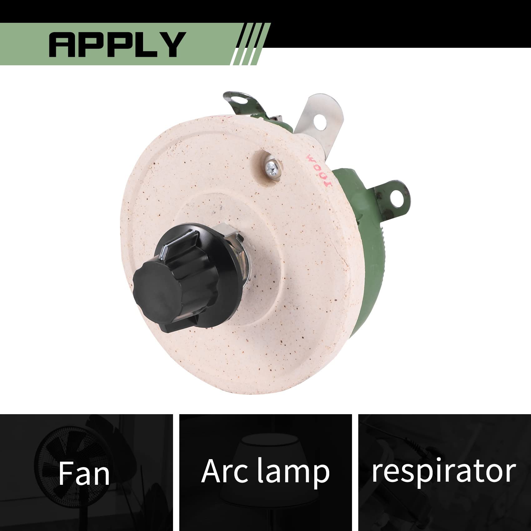 Pasuihcay 100W 100 Ohm Ceramic Wirewound Potentiometer Rotary Resistor Rheostat