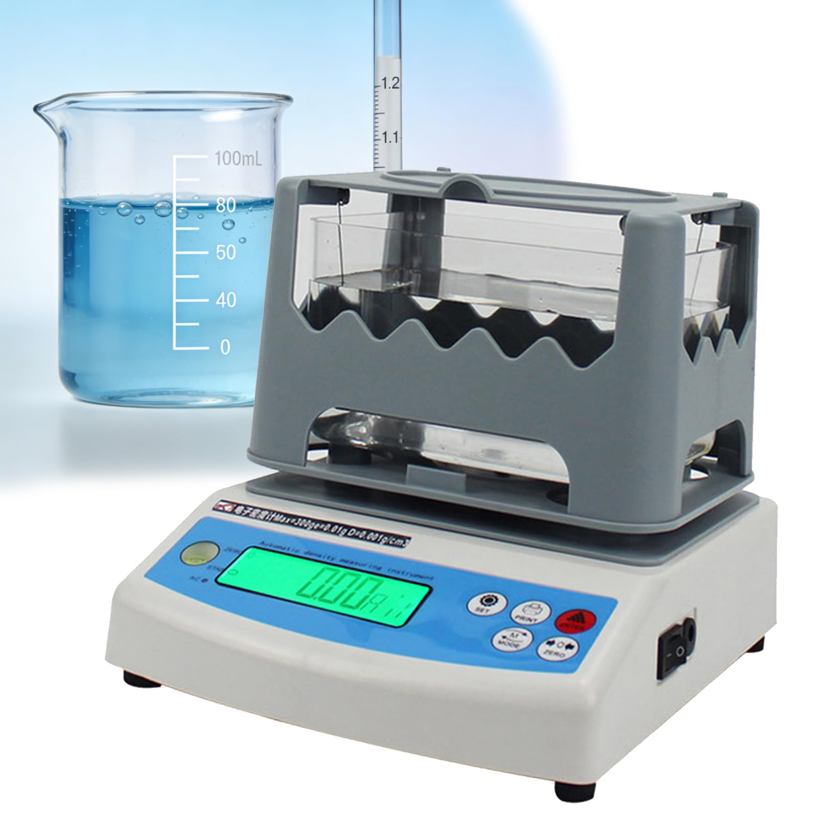 Medidor de densidad sólida de 300 g/600 g - 0,001 g/cm³, densímetro de goma de plástico de alta precisión, equipo de medición para laboratorio