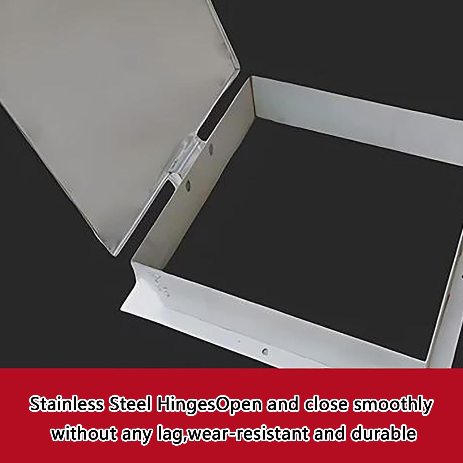 Copertura quadrata per pozzetto in acciaio inossidabile resistente, con serratura, per bacino fognario e fosse settiche invisibili, per vialetti e vialetti (60 cm / 23.6in)