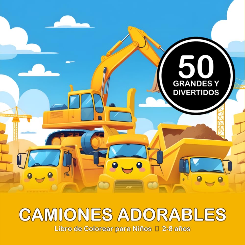 Camiones Adorables: Libro de Colorear para Niños de 2 a 8 años (Adorables para Colorear)
