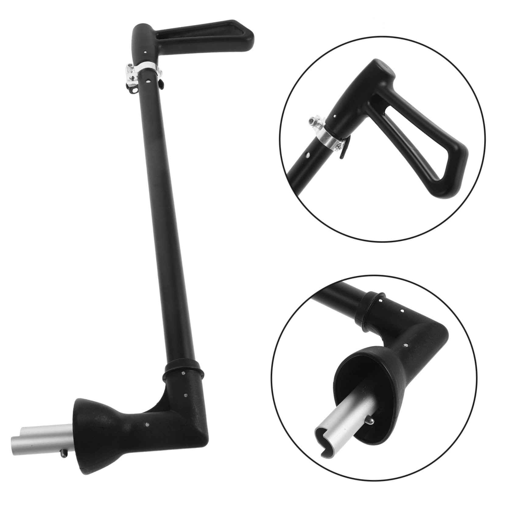 iplusmile Maniglia Sostitutiva per Passeggino e Spinta Carrello, Nero | Montaggio e Rimozione Rapide, Design Ergonomico, Plastica e Lega, per Genitori, Passeggino e Carrello