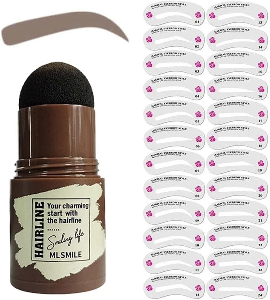Waterproof Eyebrow Stamp Shaping Kit (Dark Brown)