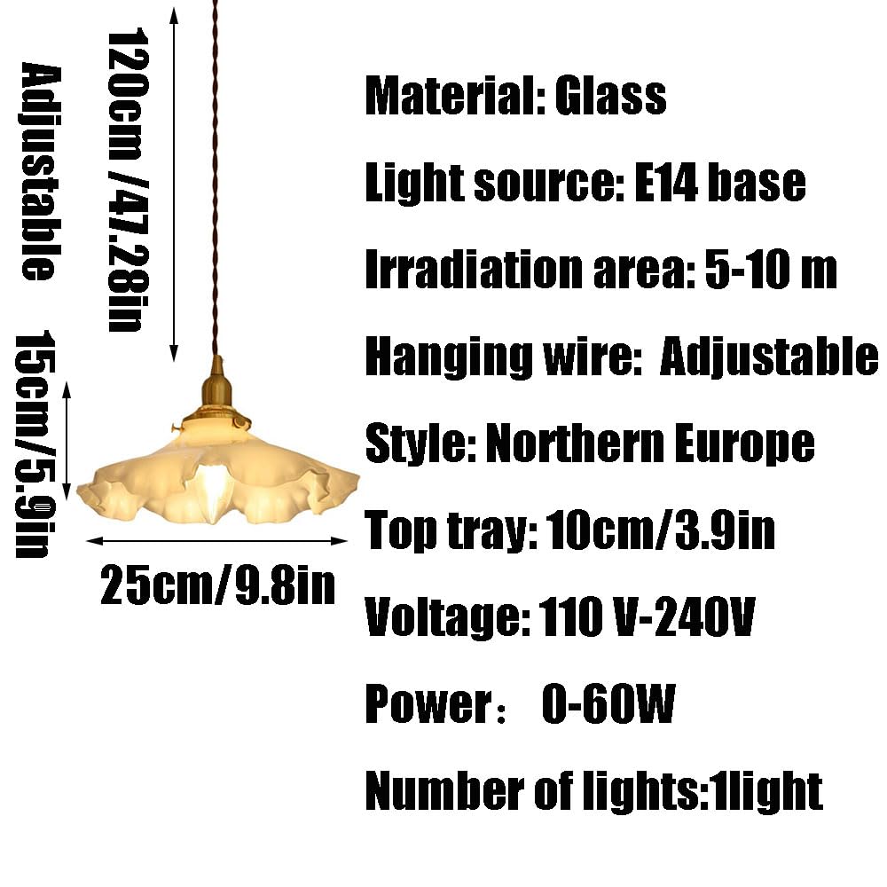 Einkopf-Kronleuchter mit E14-Schraube, personalisierter Glas-Hängelampenschirm, Unterputz-Deckenpendelleuchte, dekorative Leuchten für Wohnzimmer, Schlafzimmer und Küche