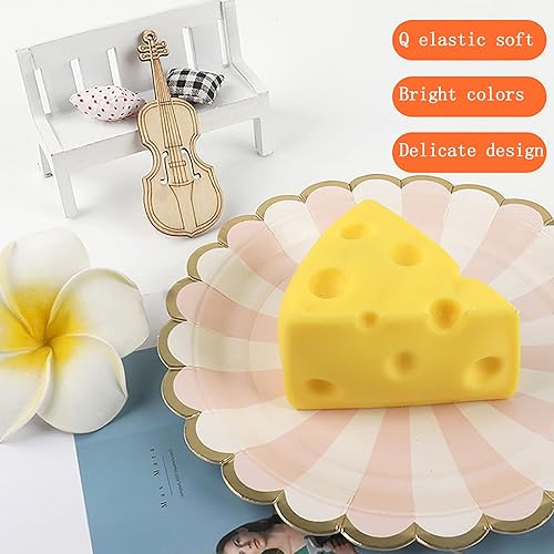 Miniatura 3 de Pelota antiestrés de queso simulado, paquete de 2 juguetes para apretar, reductor de ansiedad, juguete sensorial divertido para niños y niñas (2)