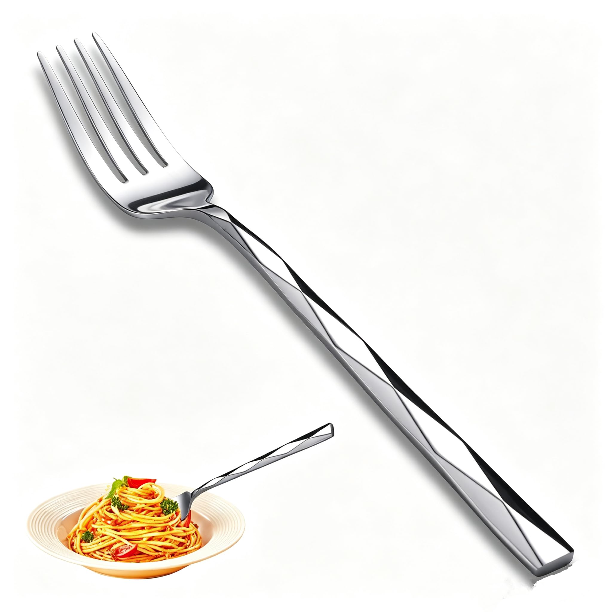 Stainless Steel Dinner Forks, 12-Piece Set