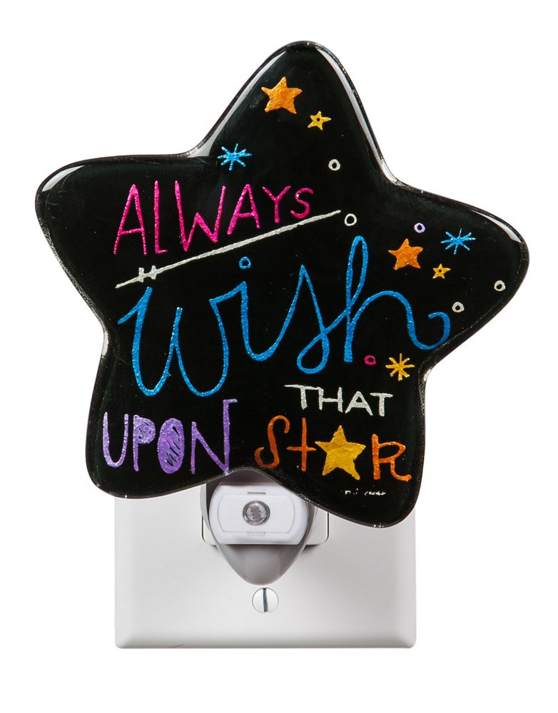 Chalk It Up Hand Painted Glass Nightlight With Darkness Sensor