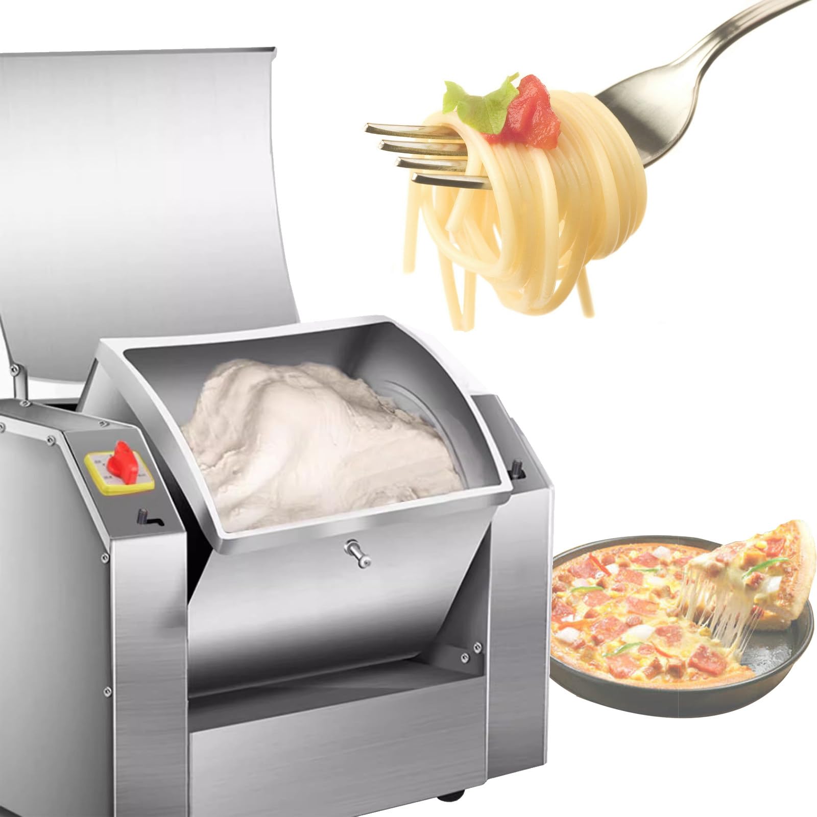 GLJTUO mixers for baking Dough Mixer 3kg/5kg Commercial with Stainless Steel Bowl, 1100W/1500W Dual Rotating Dough Kneading Machine for Restaurant, Bakeries, Pizzeria,3kg