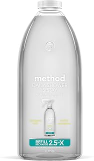 Method Daily Shower Cleaner Refill Eucalyptus Mint 68oz - Plant-Based Soap Scum Remover for Tiles, Glass, Showers & Tubs, No Rinse Needed