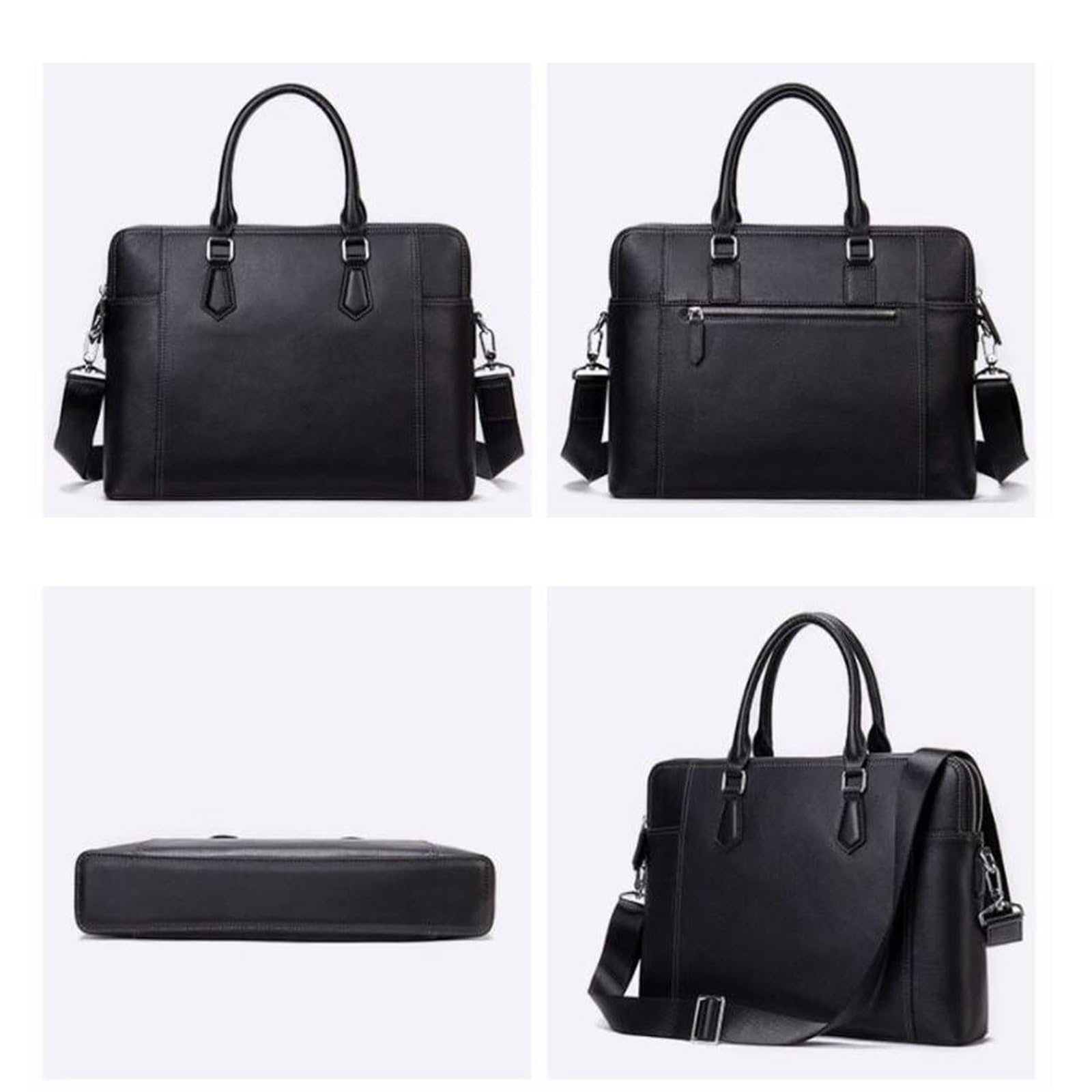 Porte-documents fin en cuir noir for homme et femme for ordinateur portable