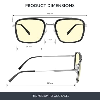 GUNNAR - Stark Industries Edition Blue Light Sunglasses - Blocks 65% Blue Light - Amber Tint