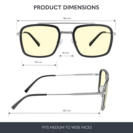 GUNNAR - Stark Industries Edition Blue Light Sunglasses - Blocks 65% Blue Light - Amber Tint