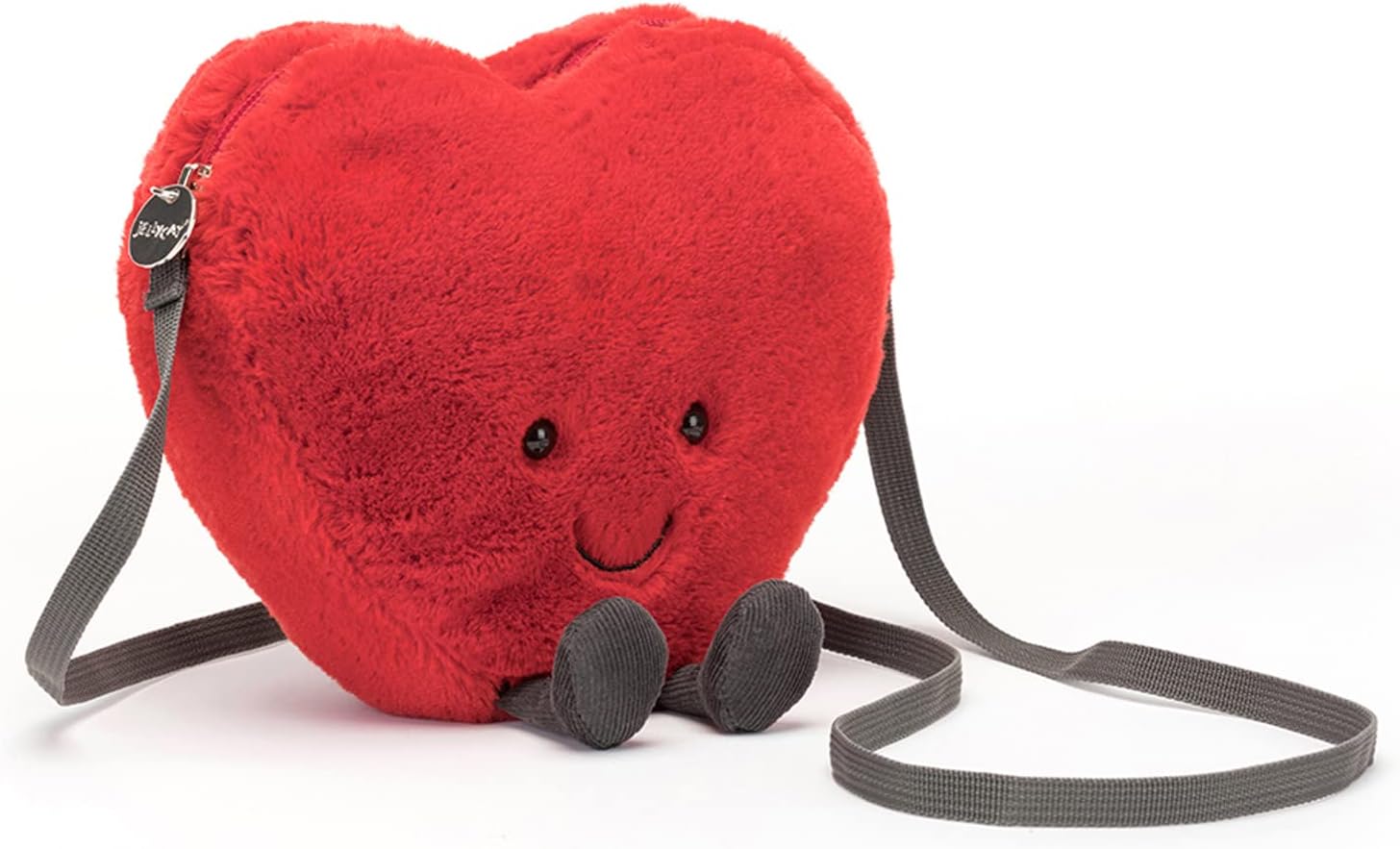 Jellycat Amuseables Heart Plush Bag, 7 inches - Crossbody and Shoulder Purse - Fun and Unique Handbag
