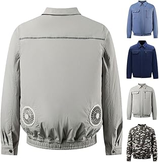 Chaqueta de Trabajo con RefrigeracióN Por Aire, Ropa de Trabajo de Moda con 2 Ventiladores Y 1 LíNea de ConexióN Para Trabajadores, Ropa de Verano, BateríA No Incluida