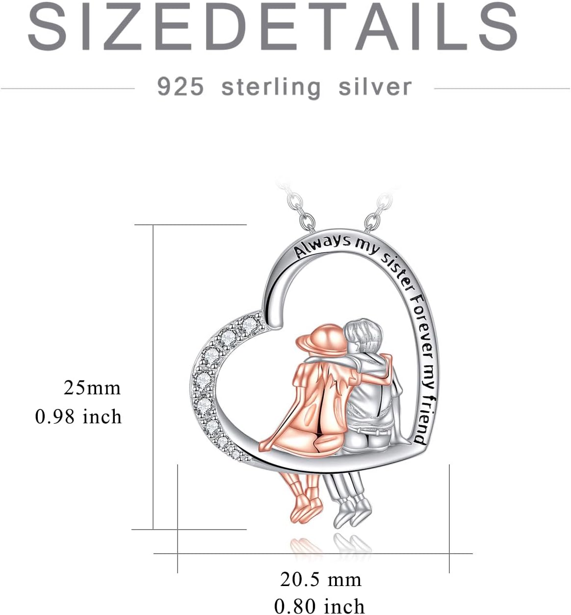 WINNICACA Valentines Day Gifts for Sister from Brother/Sisters Sterling Silver Sister Necklace Graduation Birthday Gifts for Sisters - Image 6