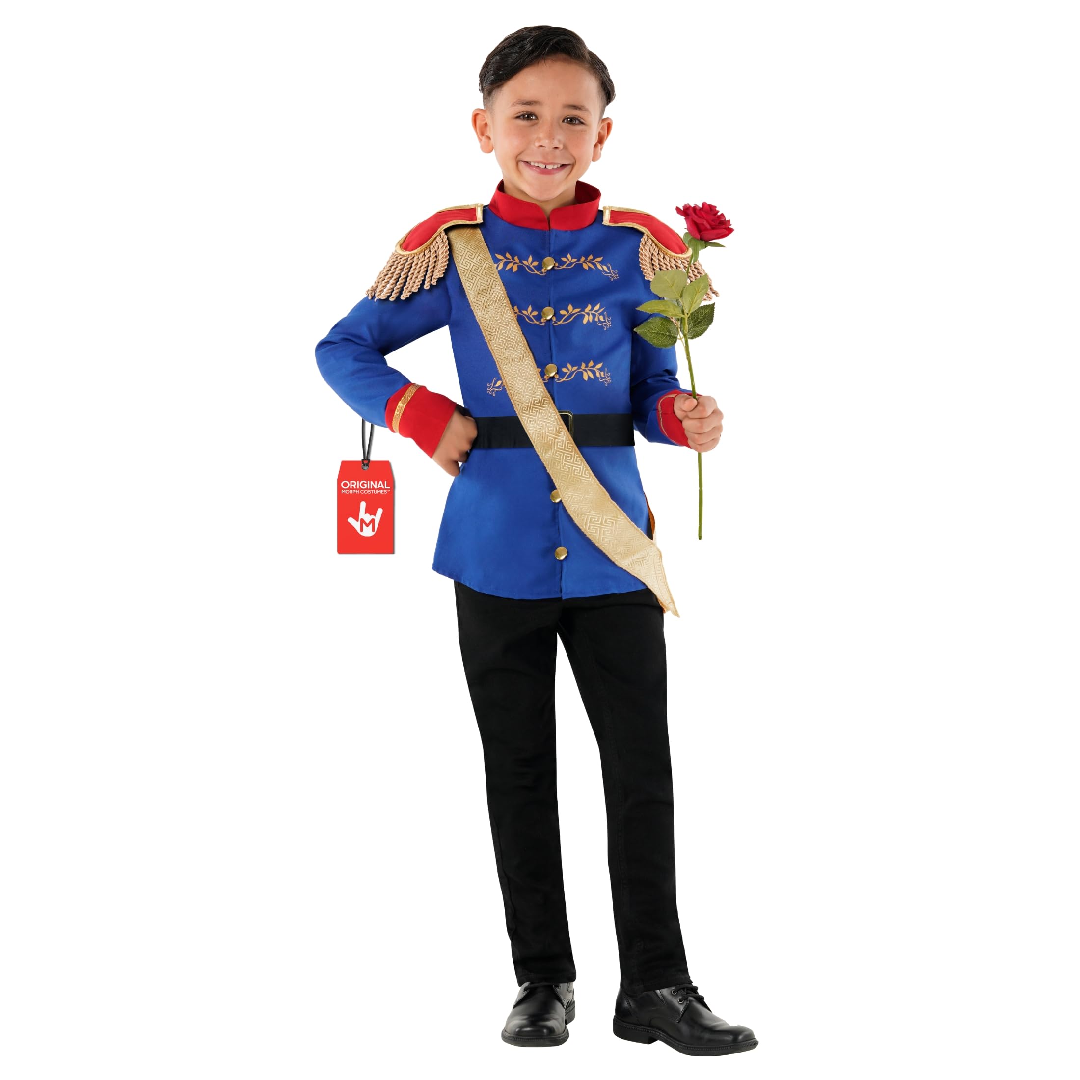 Morph Prince Costume For Boys, Prince Charming Character Outfit, Royal Dress Up for Kids Hallloween Costume