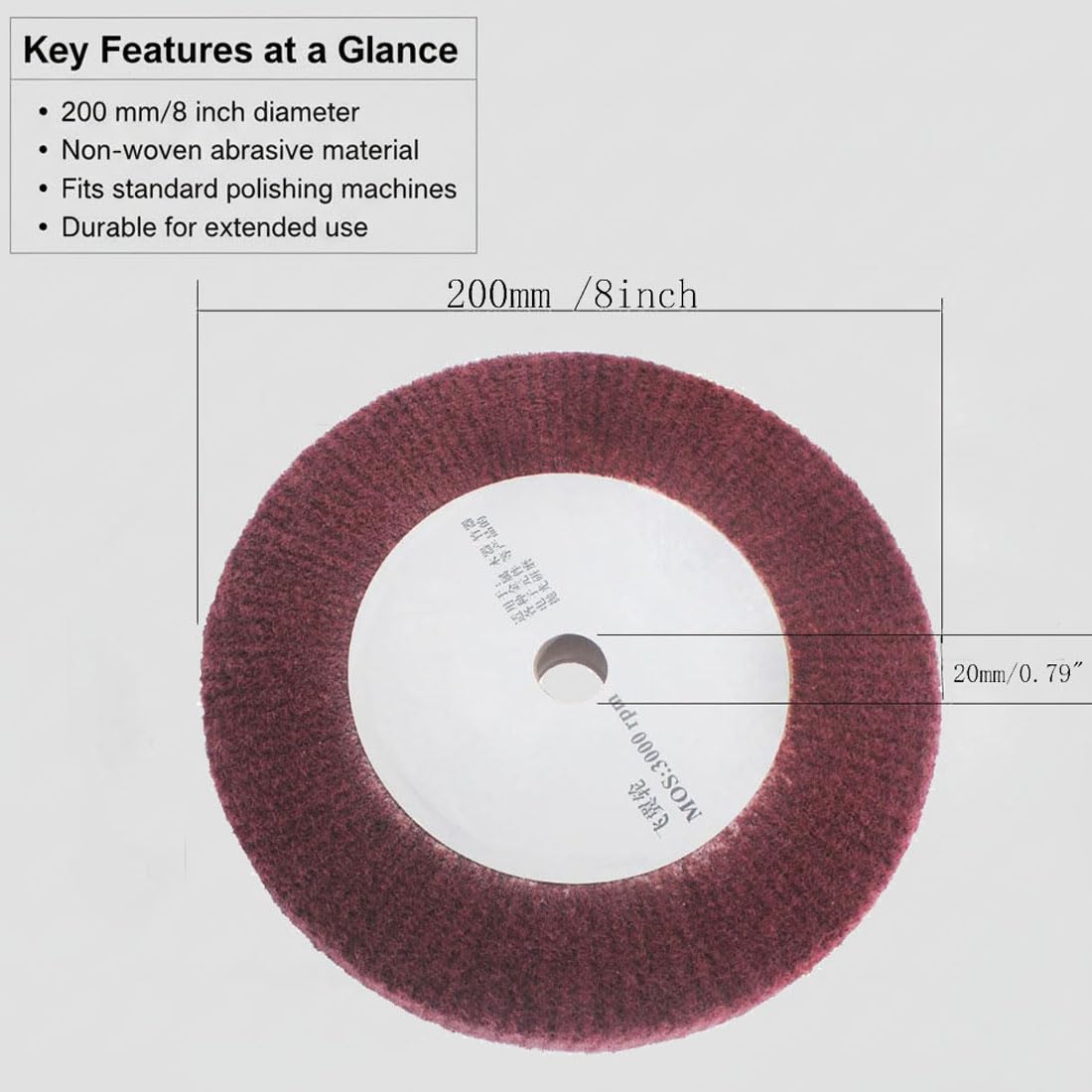 8" Non-Woven Polishing Wheels - 320 Grit -2