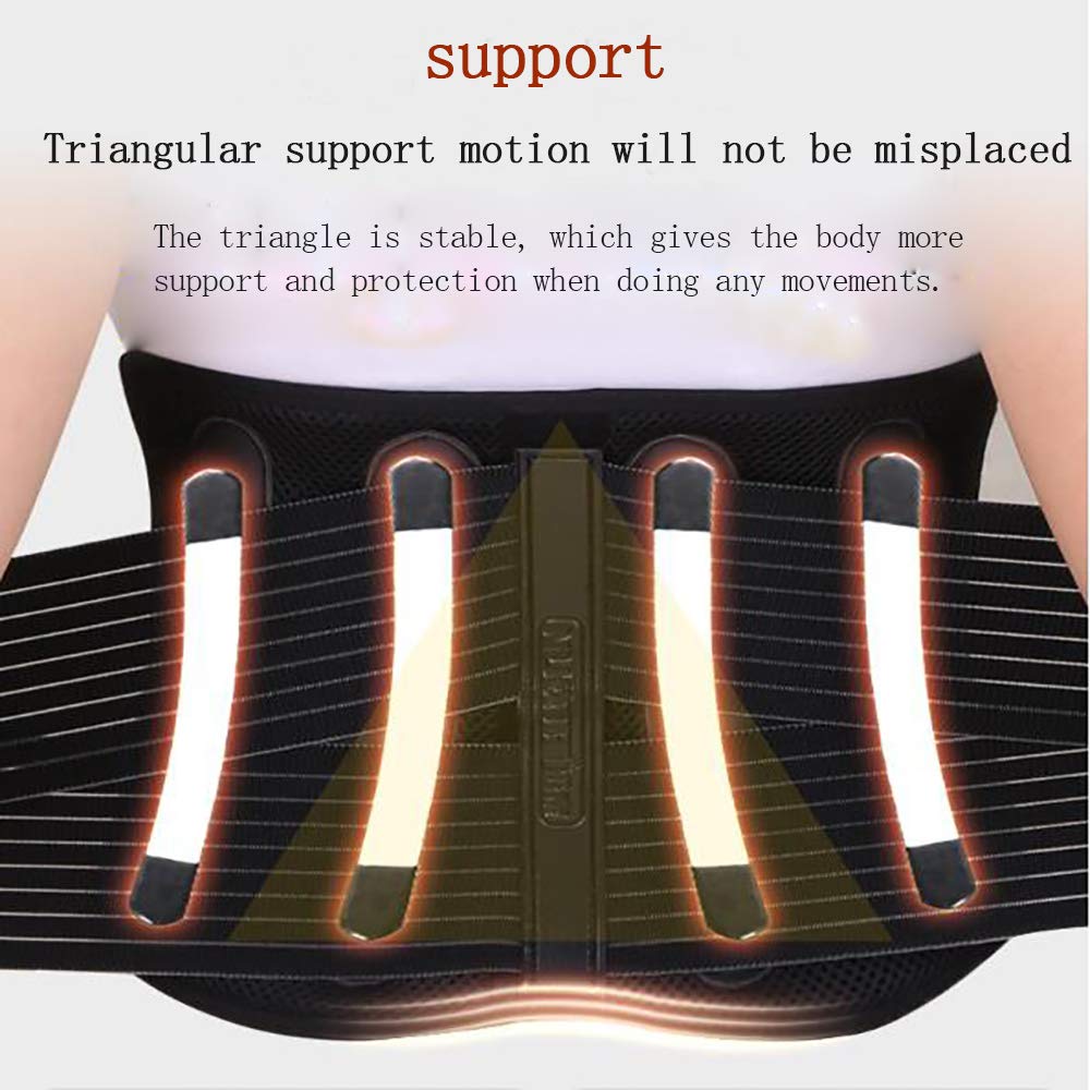 Faja Lumbar Fitness - Cinturón de Soporte para la Espalda Ajustable - para Gimnasio, Postura, Levantamiento, Trabajo, Alivio del Dolor - para Hernia de Disco,L
