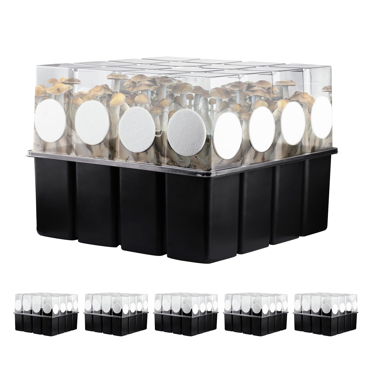 Photo 1 of ***FACTORY SEALED ***
5 Set Monotub with Filter Disks 43.5 Quart Mushroom Grow Kit Vegetable Planting Tray Mini Greenhouse Germination Box for Seeds Growing Starting
