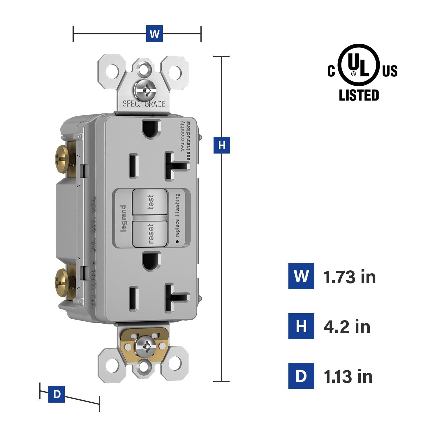 Legrand-Pass & Seymour 2097GRY 3232Trwr Recp duplex résistant aux intempéries
