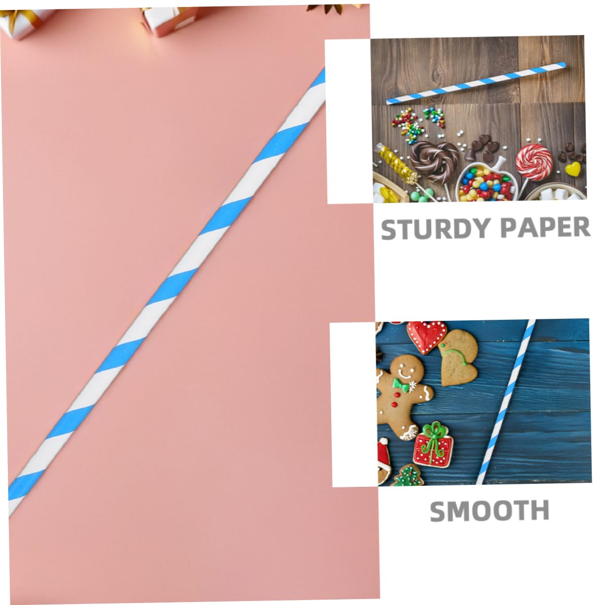 Mikinona Zuckerwatte Stäbe 10x300mm aus Papier, 150 Stück für Maschinen