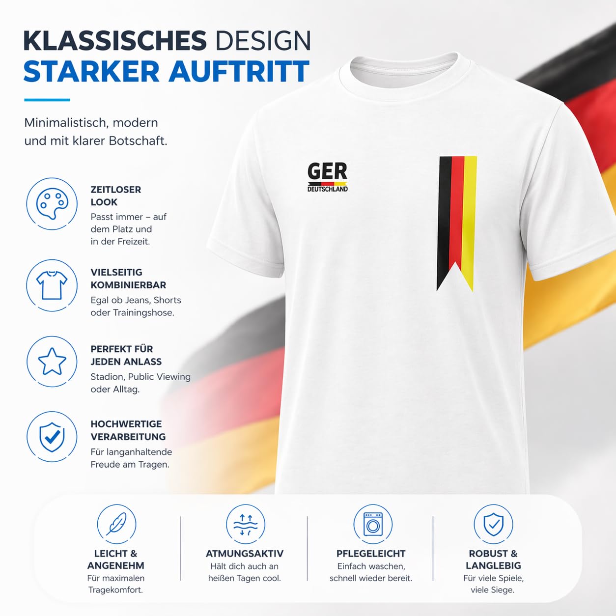 Maillot Allemagne Euro 2024 – Coupe d'Europe de football Allemagne – Unisexe & extra doux – Homme & Femme