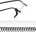 YINGFENG 20Pairs Glasses Anti-slip Silicone Ear Clip, Glasses Holder With Storage Box, Safety Eyewear Retainers, Eyeglass Ear Grips for for Sports Glass Sunglasses Reading (10 Black 10 white)