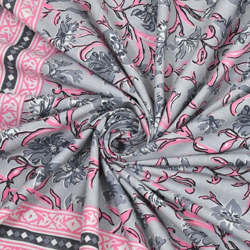Image of Bedsheet for Double Bed King Size|Jaipuri Rajasthani Cotton Bed Sheet|1 King Size Bedsheet with Pillow Cover|240 TC Jaipuri Prints Flat Double Bed Bedsheet Cotton King Size,Multicolor