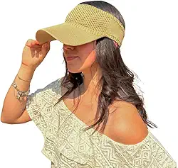 Viseira Feminina Aba Longa em Poliéster Acessório de Verão Leve, Moderno e Versátil para Praia, Piscina e Passeios ao Ar Livre