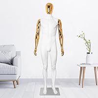 Vista 10 de Maniquí masculino de cuerpo completo con forma de vestido, modelo de soporte ajustable de 73 pulgadas con torso desmontable para tiendas minoristas