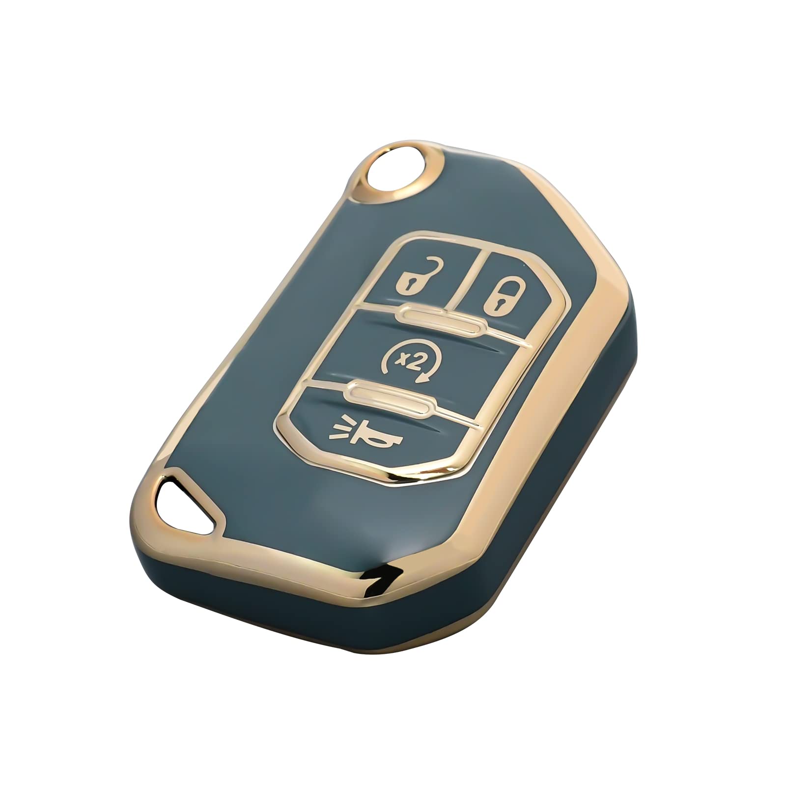 OFFCURVE for Jeep Key Fob Cover Special Key Fob Case Cover Holder for Jeep 2020 2021 Gladiator JT Sahara JLU 2018-2021 Jeep Wrangler JL JLU Rubicon, Blue