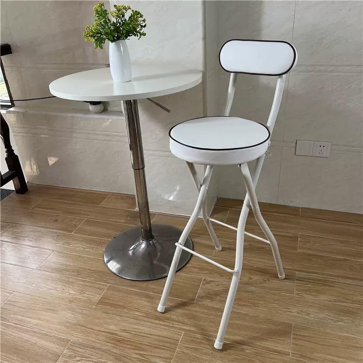 Tabourets de bar pliants avec dossier blanc confort d'assise 65 cm
