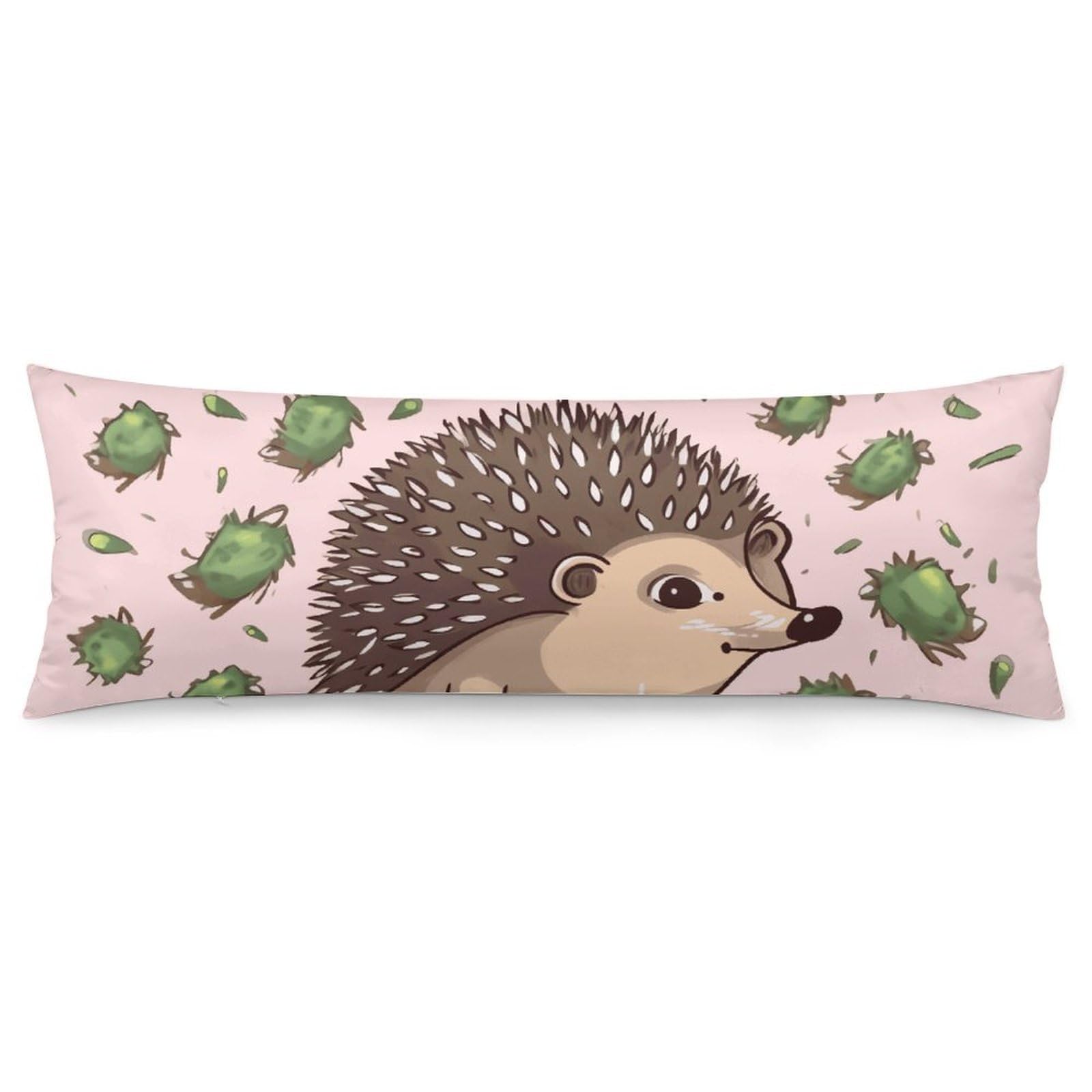 2 Pack Pillow Cases for Hair and Skin, Soft Breathable Pillow Case Covers with Hidden Zipper, Cartoon Hedgehog Pillowcase 20"x54" Pillow Covers for Sleeping Gift