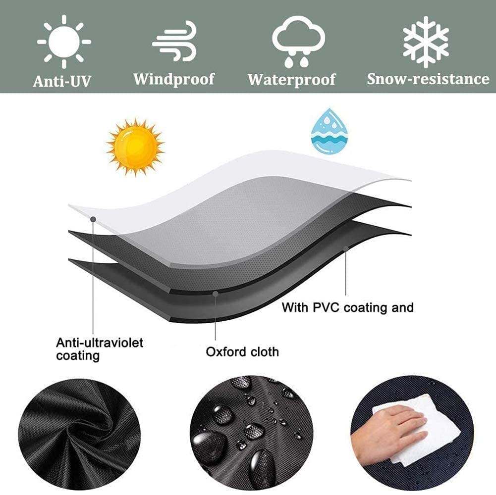 Coprisedia da giardino impermeabile in tessuto di bue 210D, antivento e resistente ai raggi UV, per esterni, patio, poltrone e sedie a sdraio, 64 x 64 x 1 cm