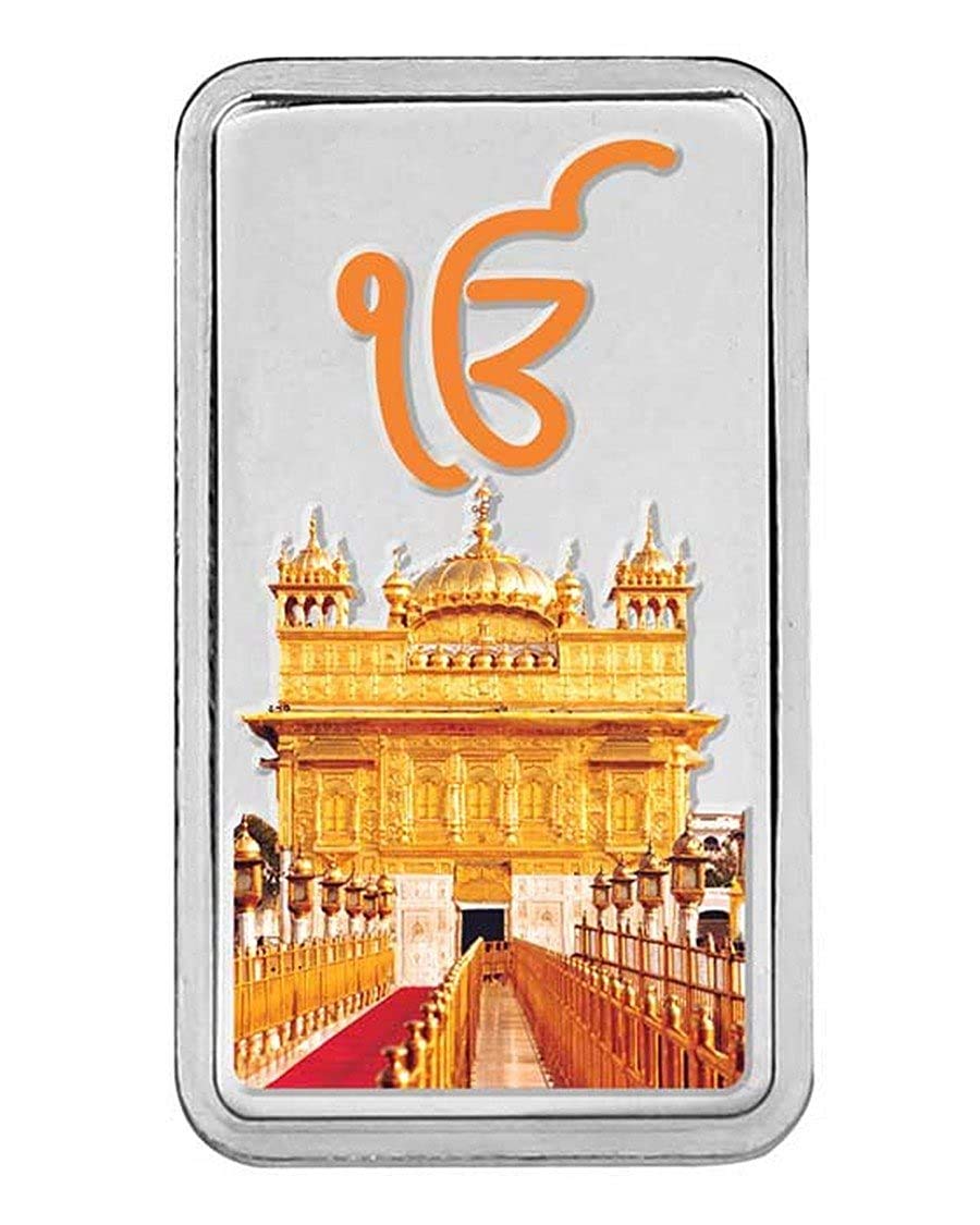 20g (999.9) Golden Temple Silver Colour Bar