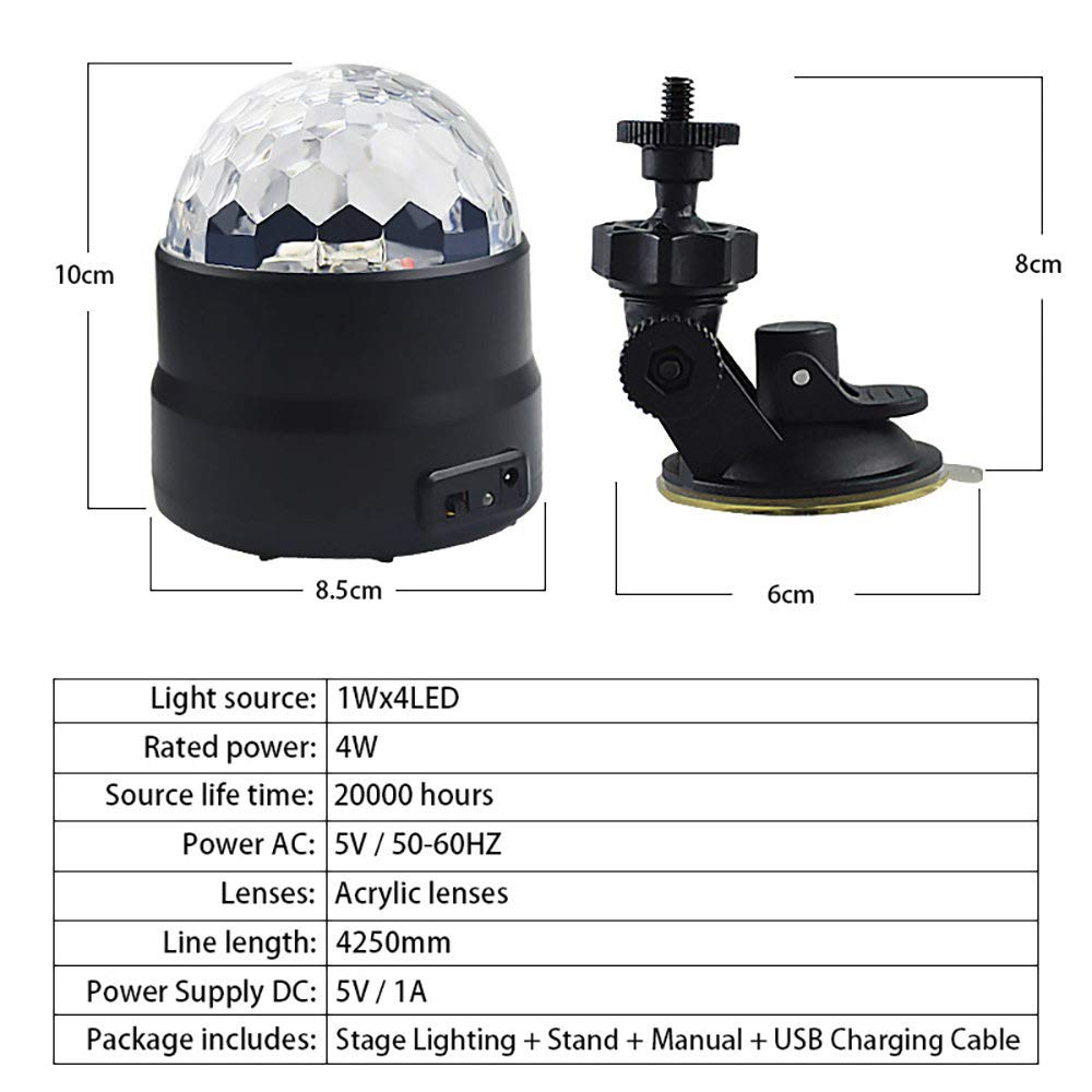 Luci Da Discoteca LED USB Per Palco RGB Mini DJ Luci Da Discoteca Palla Suono Festa Luce Proj~p143197439 - Foto 5