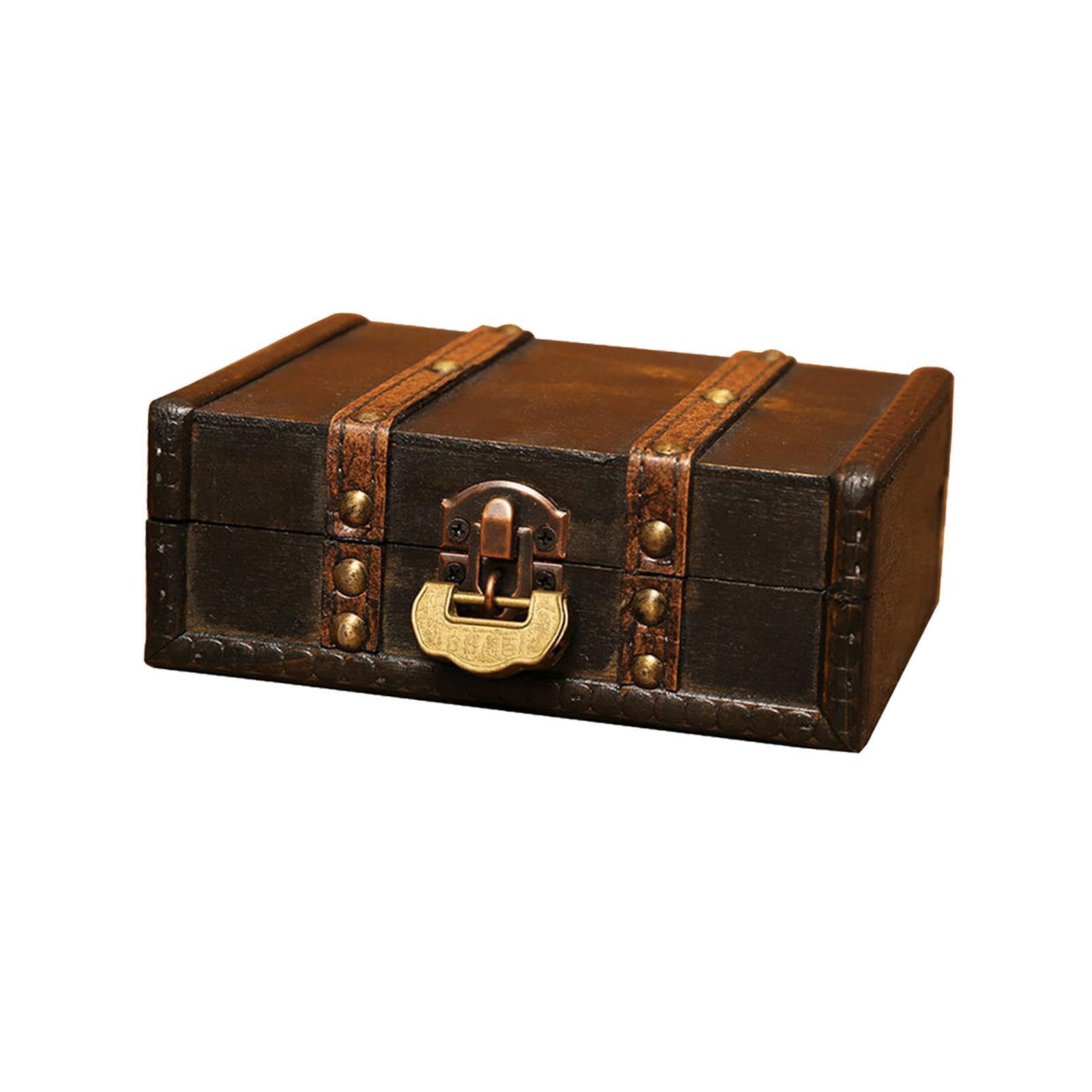 TWISAXC Handcrafted Decorative Boxes With Lock Vintage Style Treasure Chest Beautifully Crafted For Jewelry Organization Handcrafted Decorative Boxes With, Style B