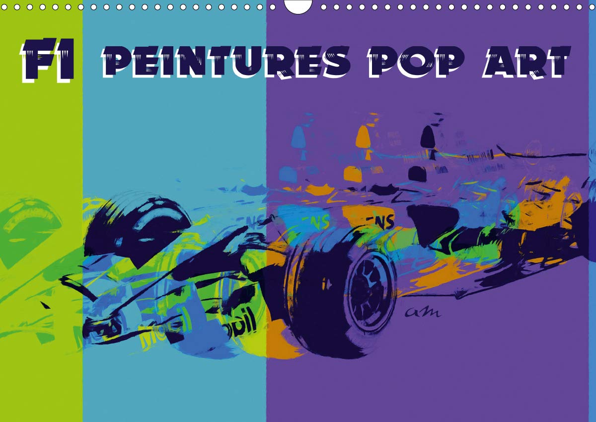 Peintures Pop Art de Formule 1 sur un grand calendrier de 14 pages à offrir aux fans