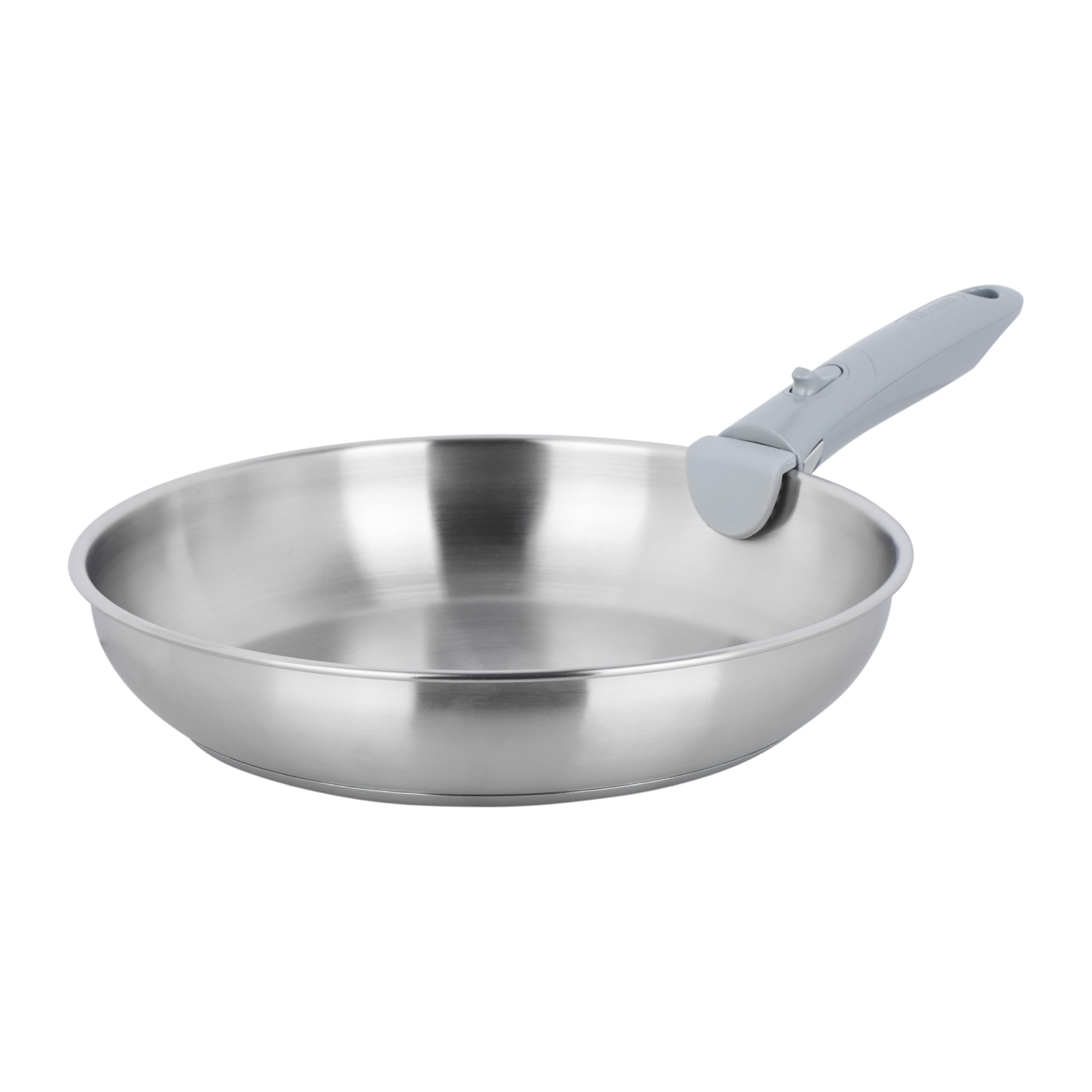 Sitram 716942 Lot de 3 Poêles 100% Acier Inoxydable ARPEGE Ø 20,24,28 cm Ext. Miroir - Cuisine saine car SANS Revêtement Anti-adhésif nocif - manche amovible SITRAMOVIBLE - Tous feux dont Induction