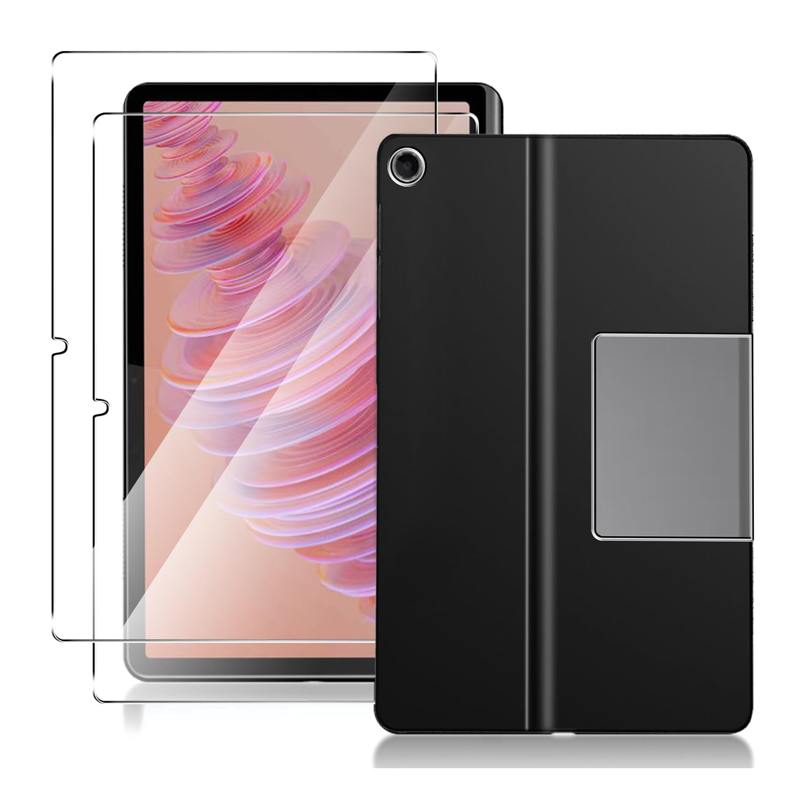 carinacoco Case for Lenovo Tab Plus with 2 Tempered Glass Screen Protector, Ultra-Thin Soft TPU Protective Cover, Lightweight Flexible Silicone Matte Shockproof Rugged Back Cover