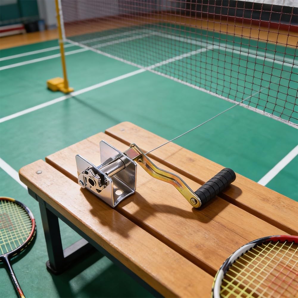 Outil de tension à manivelle en métal - Enrouleur de corde pour filet de badminton et volley-ball, portable intérieur/extérieur