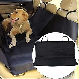 Water Resistant Backseat Cover Carrier Hammock Cushion Protector with Zipper And Pockets (Black)
