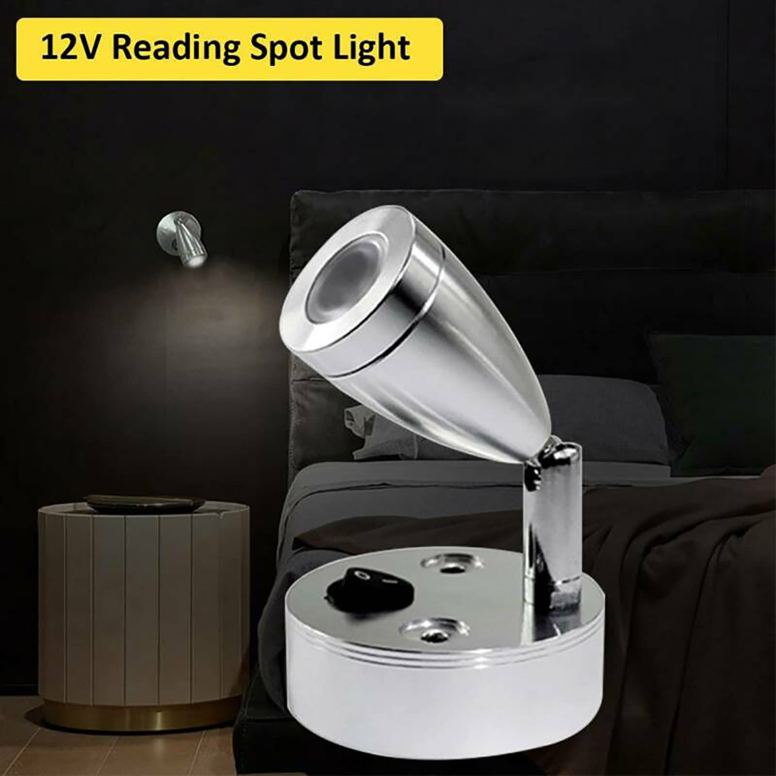 EOHMAK LED RV Reading Light 12V 2Packs Wall Mount Reading Lamp Caravan Light Camper Interior Light Reading Switch Camper Van Caravan Boat Interior Light (12V, 3W, 2 Packs)