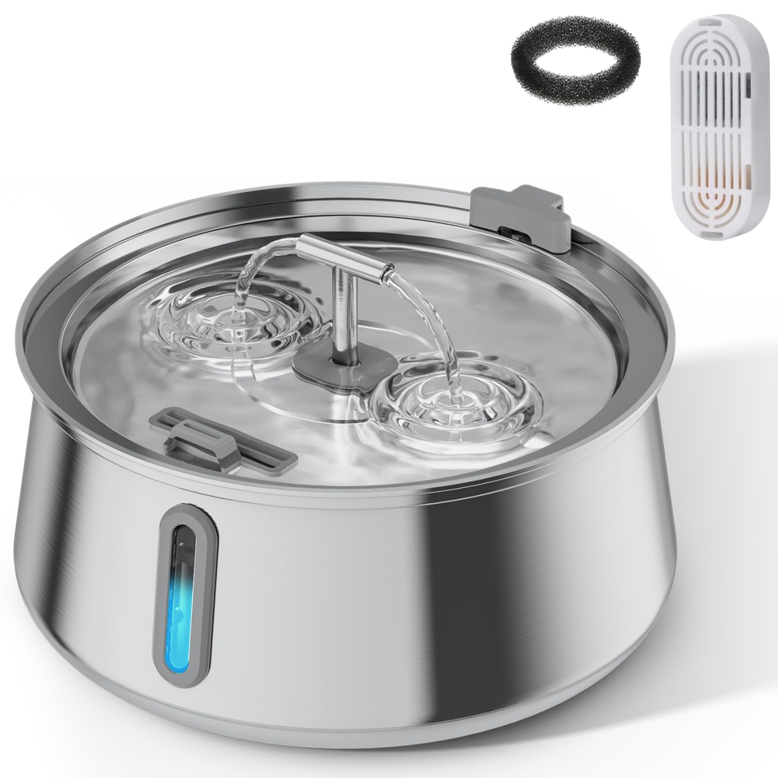 iPettie Rotunda Cat Water Fountain Stainless Steel, 1.1 Gal/135oz/4.0L
