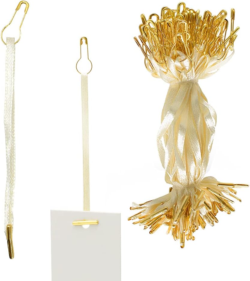 4.5" 500Pcs Hang Tag Fasteners Silks and Satin Strings