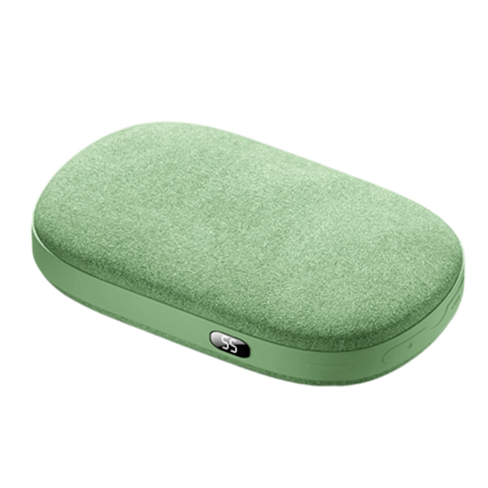 Calentadores de Manos de Invierno de 10000 MAh, Calentador de Manos Portátil de Terciopelo USB Móvil, Calentador de Manos, Calentador Recargable con Pantalla Digital,Green,115 * 70 * 26mm