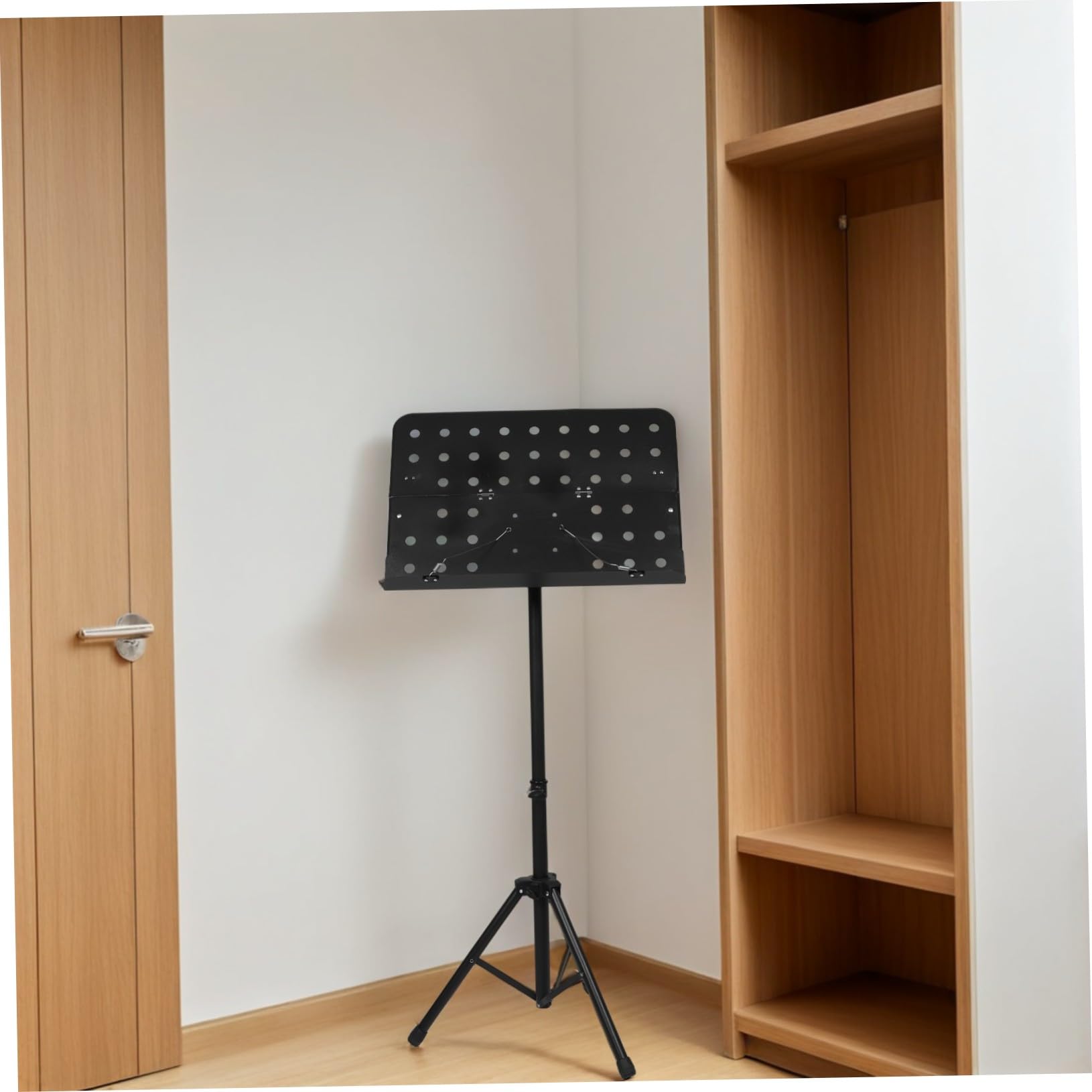 Verstellbarer Faltbarer Notenständer aus Professionellem Material Tragbarer Schwarzer Musiknoten design Notenhalter für Musiker Orchester Band und Instrumentenspiel