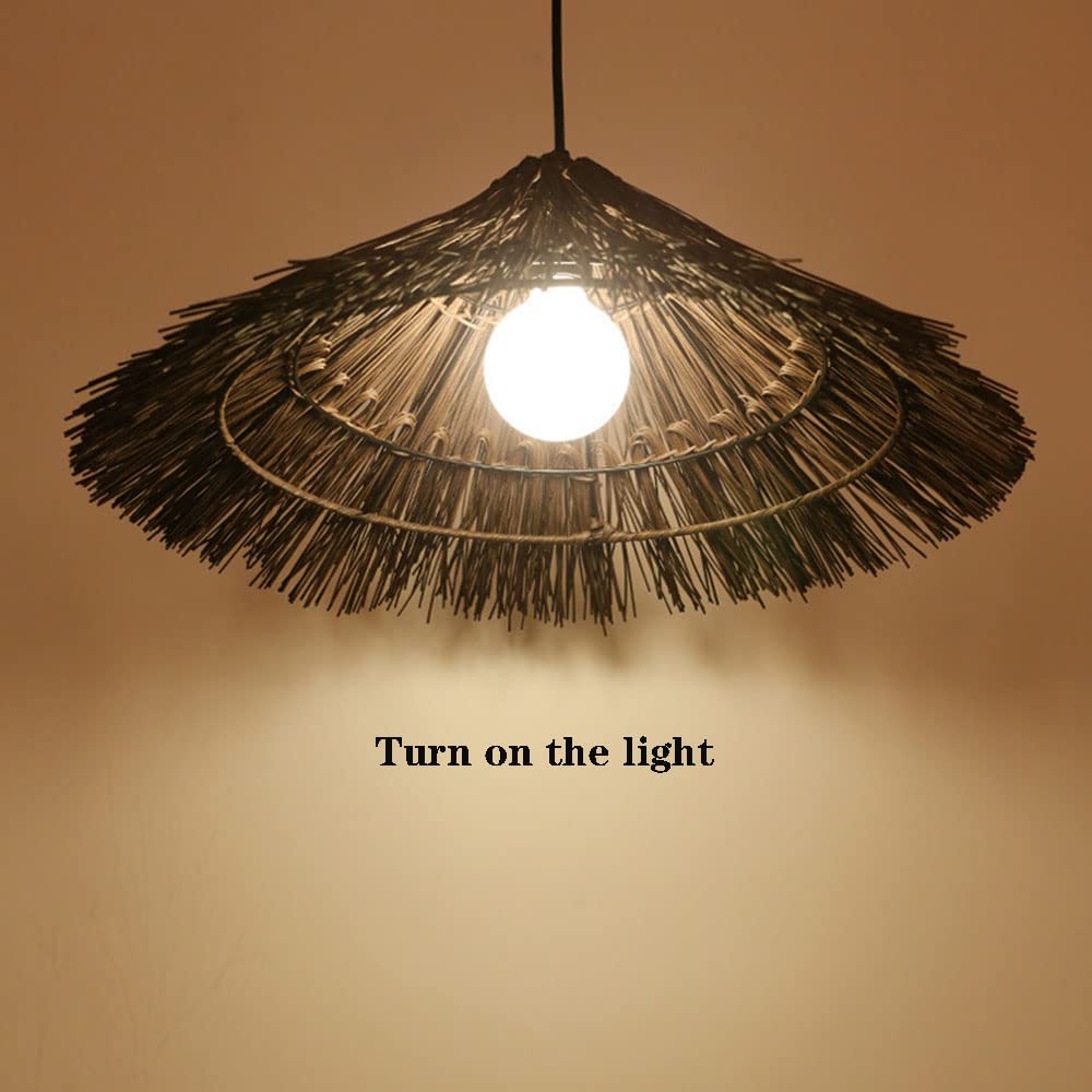 CHENKUI Pantalla De Geometría Araña Estilo Moderno 1 Luz, Lámpara Colgante Techo Ratán Tejido Accesorios De Iluminación Decoración Tejida De Nido Pájaro De Mimbre para Cafetería, Bar, Restaurante