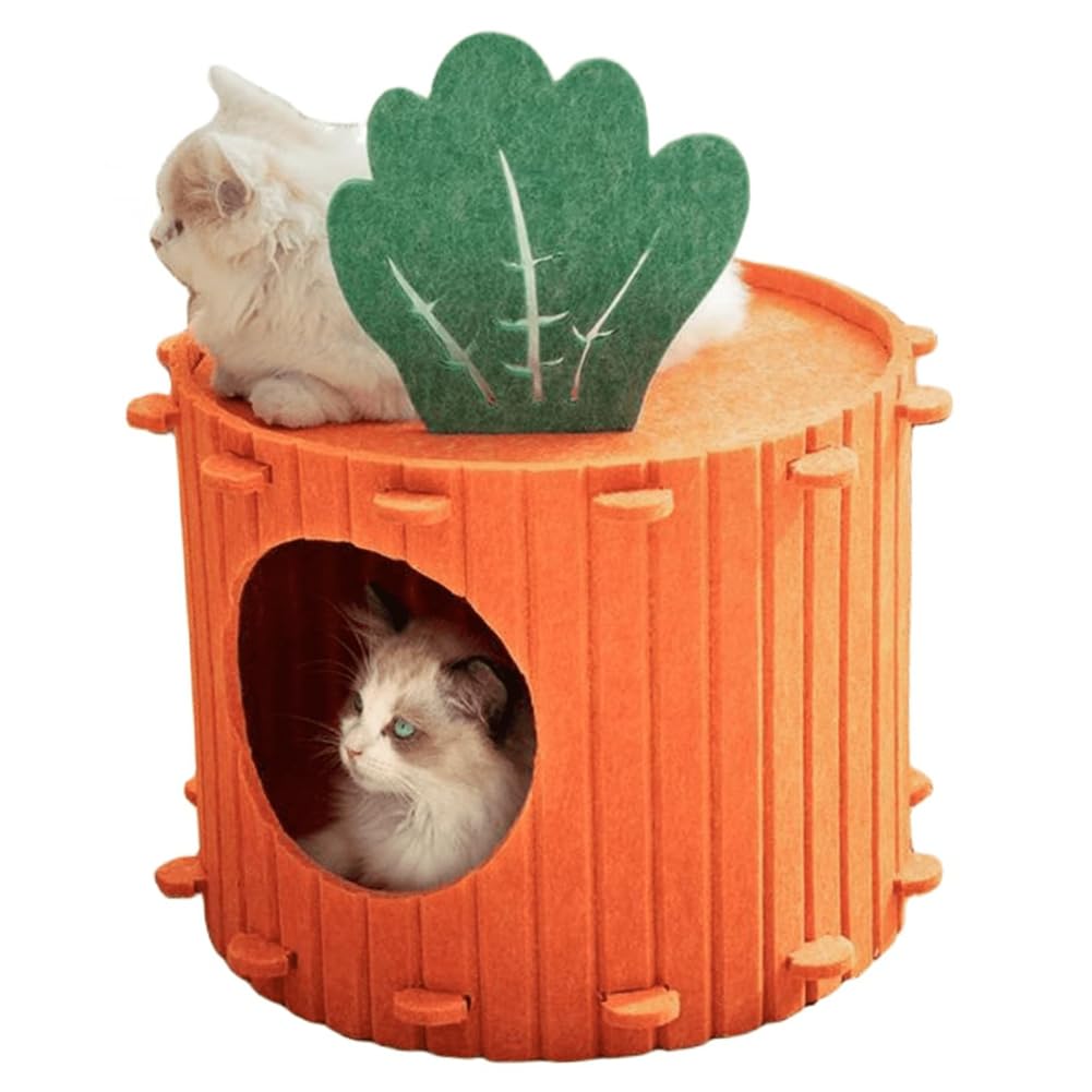 Lit mignon pour animal domestique confortable avec réduction du bruit et toit amovible